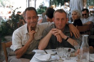Albert Camus and his publisher, Michel Gallimard, Greece, 1958.