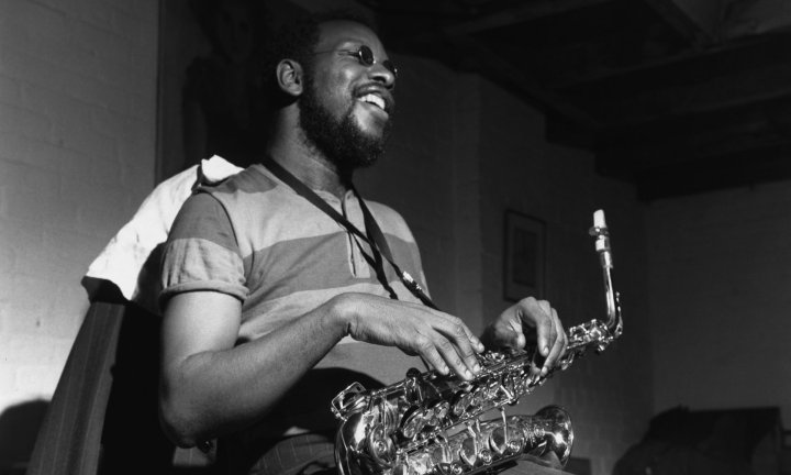 Ornette Coleman with his saxophone during a rehearsal for The Empty Foxhole, September 1966. Photograph: Francis Wolff.