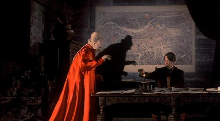 Gary Oldman (Dracula) and Keanu Reeves (Jonathan Harker) in Francis Ford Coppola's 1992 adaptation of Bram Stoker's Dracula